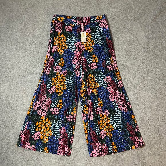 Johnny Was Astrid Pleated Multi-Color Floral Print Pants Size X-Large $318 - Picture 2 of 5
